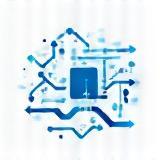 Iconic image representing technical integration or data flow.